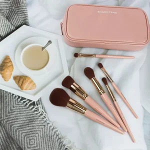 Dusty Rose 6 Pcs Face Brush Set