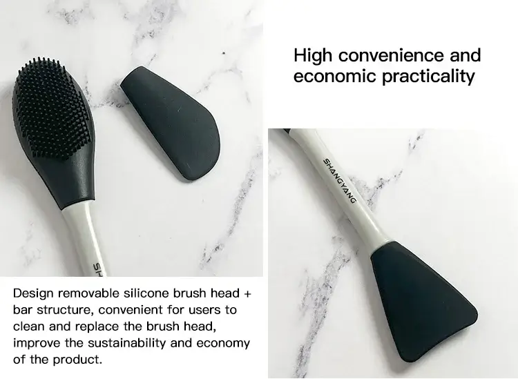 3-in-1 Replaceable Head Silicone Cleaning Brush