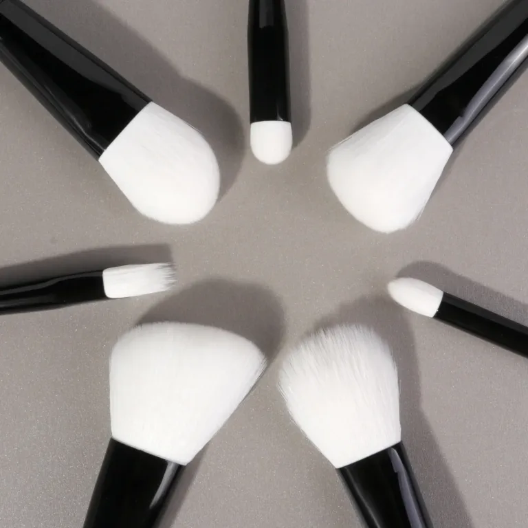 Black and white makeup brush set