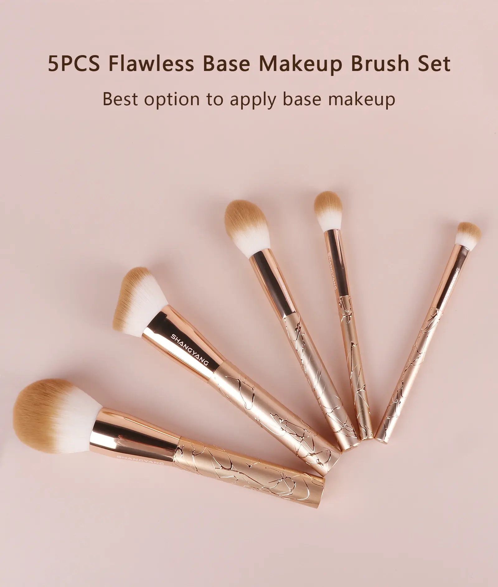 Golden Beginner Makeup Brush Set With Bag