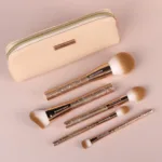 Goldenes Anfänger Makeup Pinsel Set mit Tasche