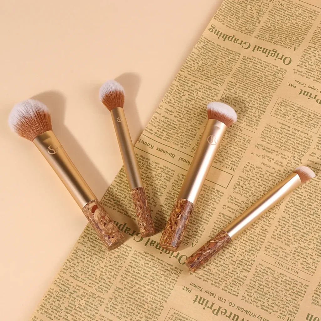 compress wooden makeup brush