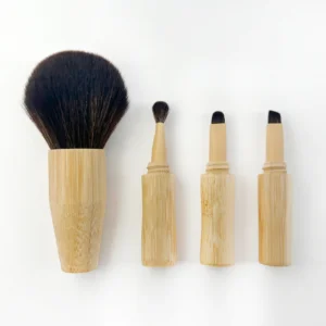 Conjunto de pincéis de maquiagem de bambu 4 em 1