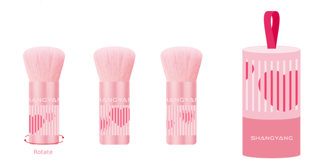 Heart Retractable Kabuki Brush