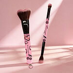 Pink Leopard Heart Makeup Brush Duo Pink Leopard Heart Makeup Brush Duo